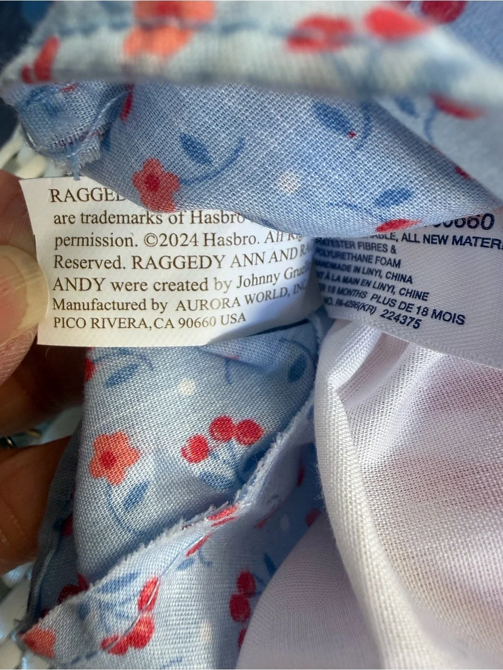 Raggedy Ann Doll by Aurora 13 “ NWOT